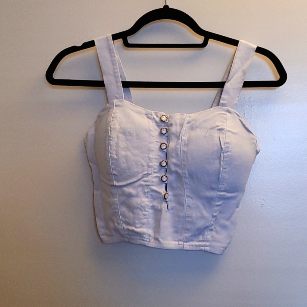 Button down crop top